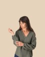 Hemden SPASSO Linnen damesblouse voor bedrukking &amp; borduring