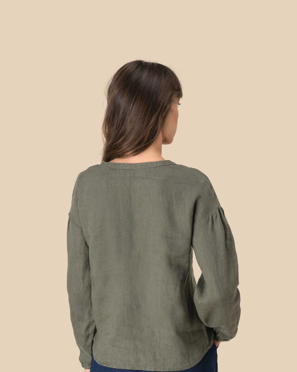 Hemden SPASSO Linnen damesblouse voor bedrukking &amp; borduring
