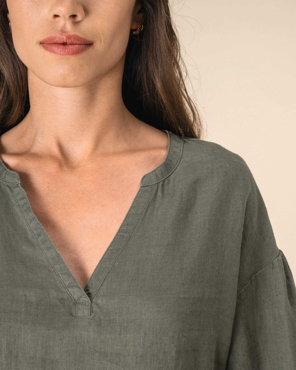 Hemden SPASSO Linnen damesblouse voor bedrukking &amp; borduring