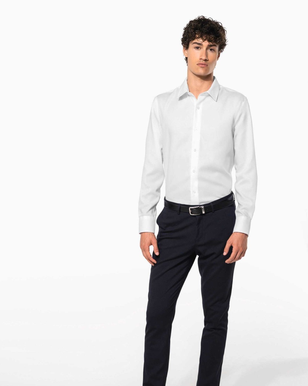 Hemden KARIBAN Getailleerd heren non-iron overhemd lange mouwen voor bedrukking &amp; borduring