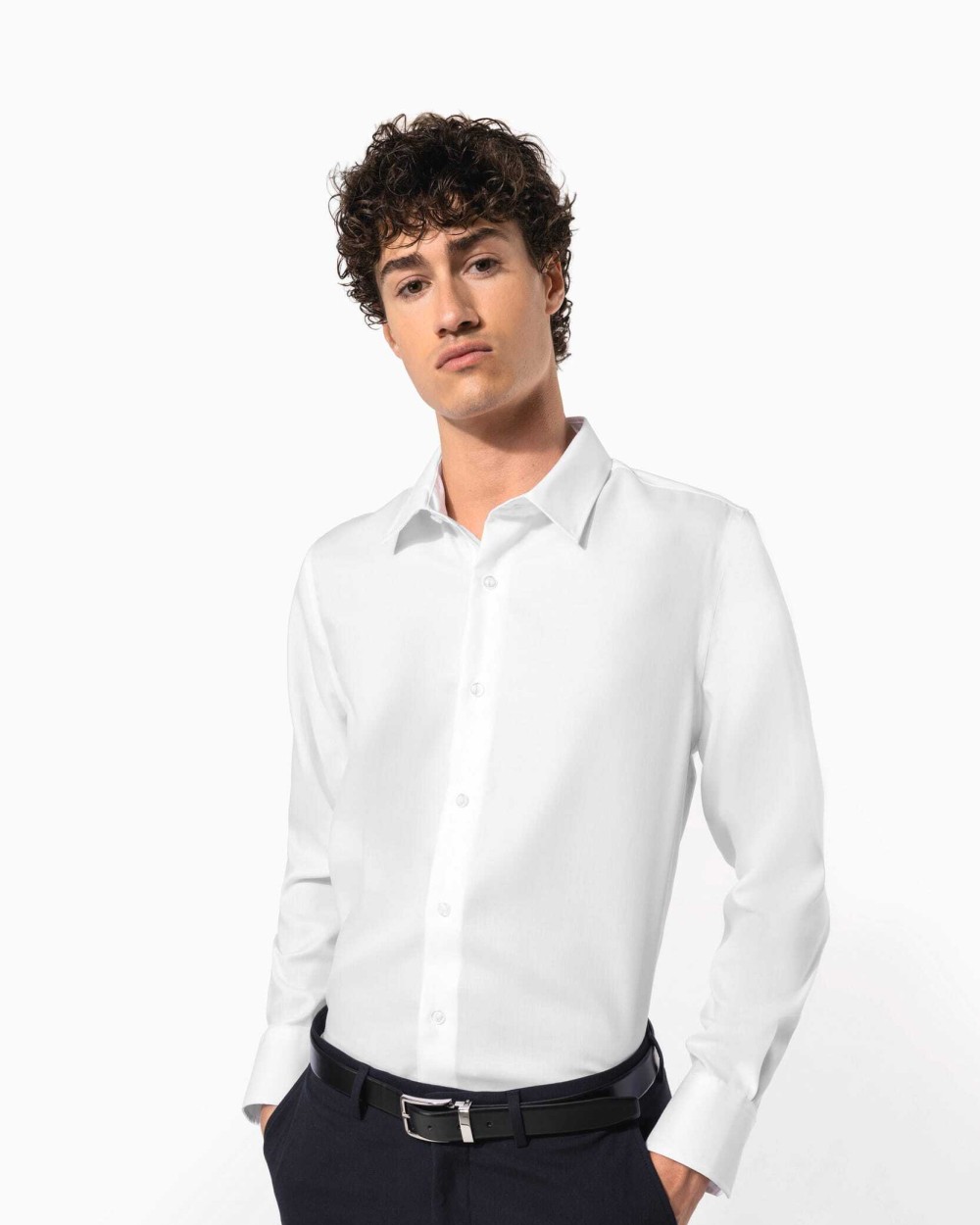 Hemden KARIBAN Getailleerd heren non-iron overhemd lange mouwen voor bedrukking &amp; borduring