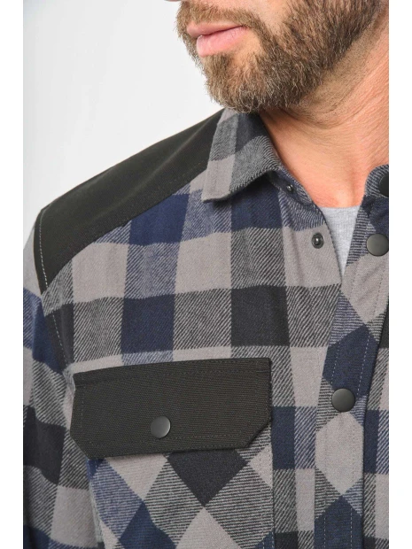 WK. DESIGNED TO WORK Chemise à carreaux avec poches homme  personnalisable