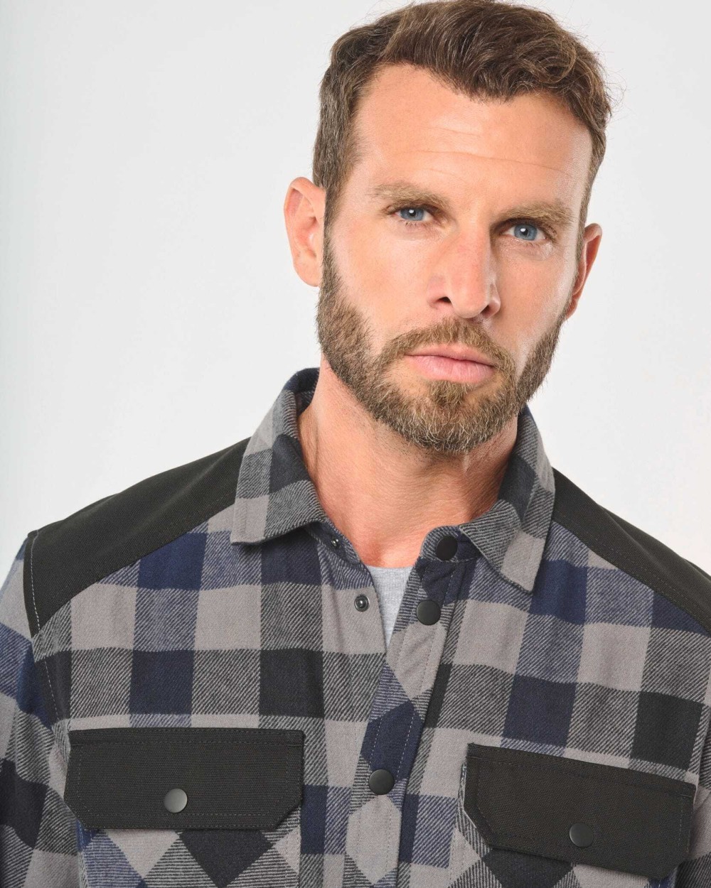 Hemden WK. DESIGNED TO WORK Geruit overshirt met zakken voor bedrukking &amp; borduring