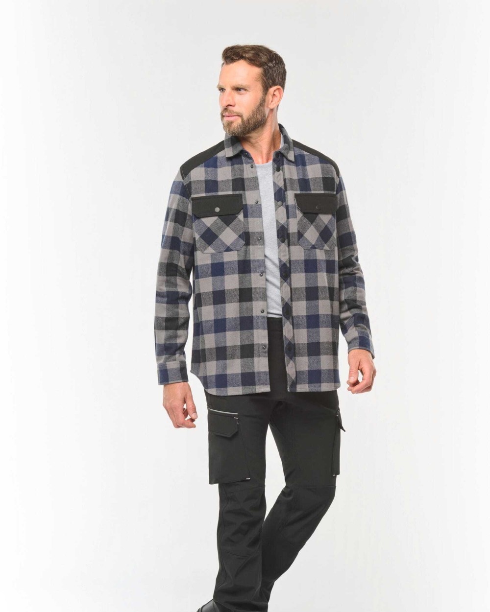 Hemden WK. DESIGNED TO WORK Geruit overshirt met zakken voor bedrukking &amp; borduring