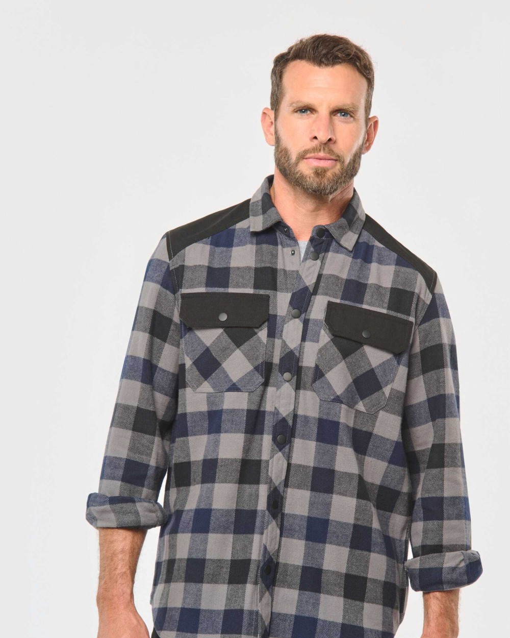 Hemden WK. DESIGNED TO WORK Geruit overshirt met zakken voor bedrukking &amp; borduring