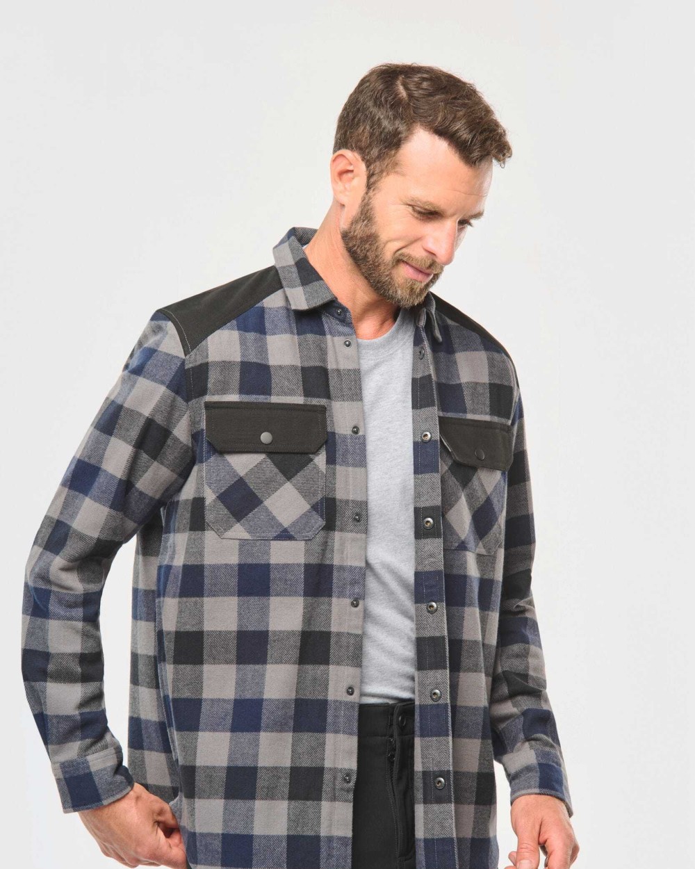 Hemden WK. DESIGNED TO WORK Geruit overshirt met zakken voor bedrukking &amp; borduring