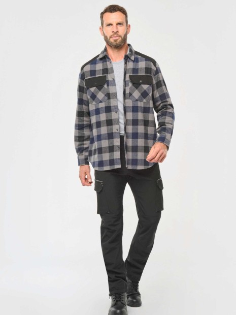 Chemises à personnaliser WK. DESIGNED TO WORK Chemise à carreaux avec poches homme 