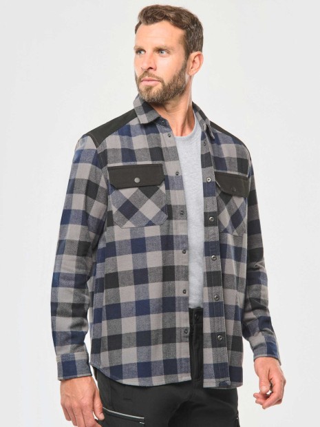 Chemises à personnaliser WK. DESIGNED TO WORK Chemise à carreaux avec poches homme 