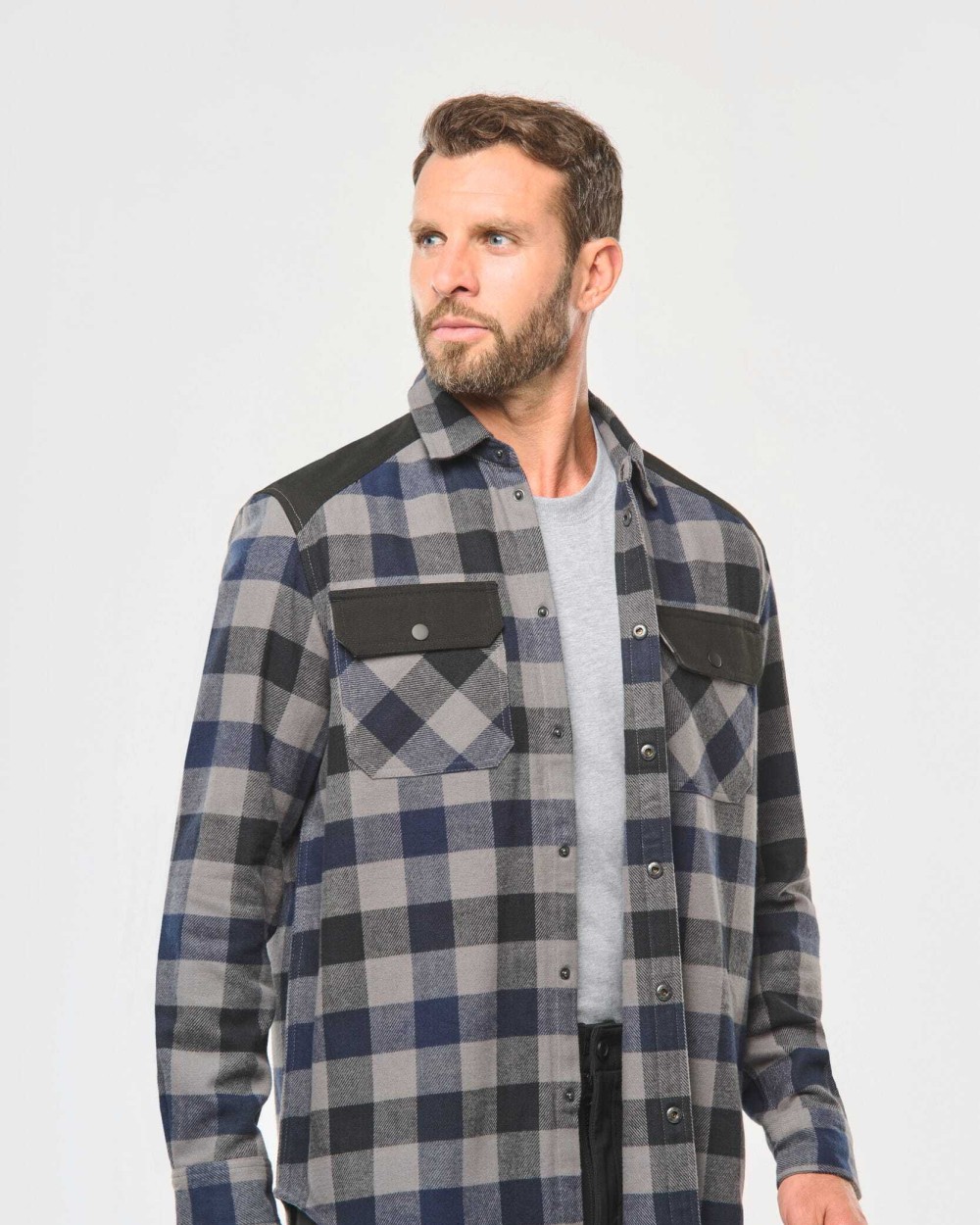 Hemden WK. DESIGNED TO WORK Geruit overshirt met zakken voor bedrukking &amp; borduring