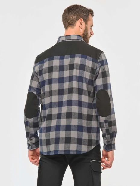 Chemises à personnaliser WK. DESIGNED TO WORK Chemise à carreaux avec poches homme 