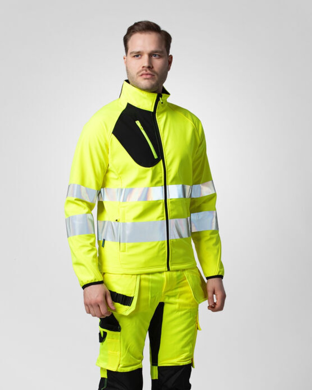 Broeken PROJOB 6570 SIGNALISATIE STRETCHBROEK MET KNIEZAKKEN EN SPIJKERZAKKEN EN ISO 20471 KLASSE 2 voor bedrukking &amp; borduring