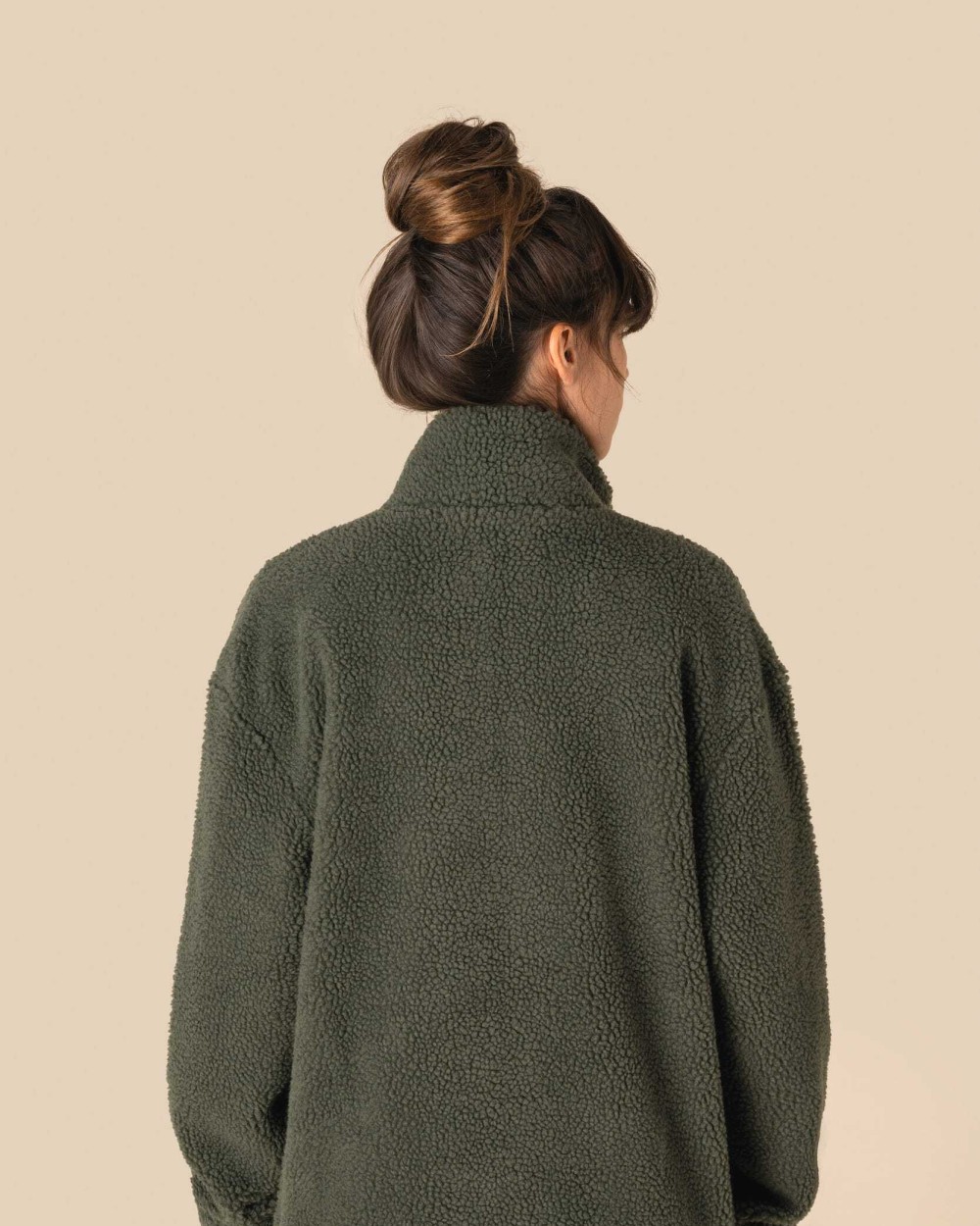 Laines polaires personnalisable SPASSO Sweat-shirt zippé à épaules tombantes en sherpa unisexe