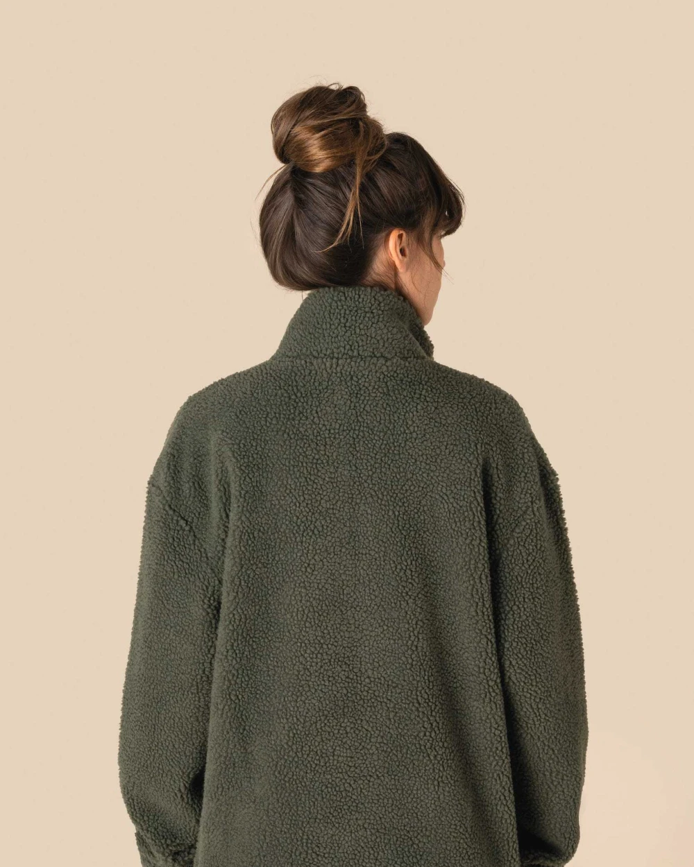 SPASSO Unisex-Sweatshirt aus Sherpa mit Reißverschluss und überschnittenen Schultern Polar Fleeces personalisierbar