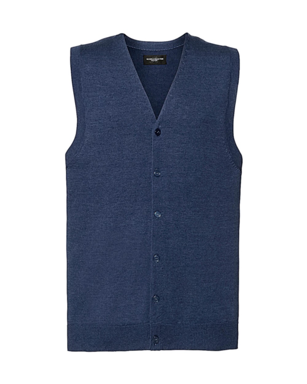 RUSSELL Men's V-Neck Sleeveless Knitted Cardigan Sweatshirts personalisierbar