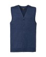 RUSSELL Men's V-Neck Sleeveless Knitted Cardigan Sweatshirts personalisierbar