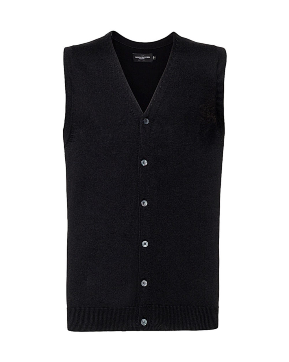 RUSSELL Men's V-Neck Sleeveless Knitted Cardigan Sweatshirts personalisierbar