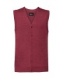 RUSSELL Men's V-Neck Sleeveless Knitted Cardigan Sweatshirts personalisierbar