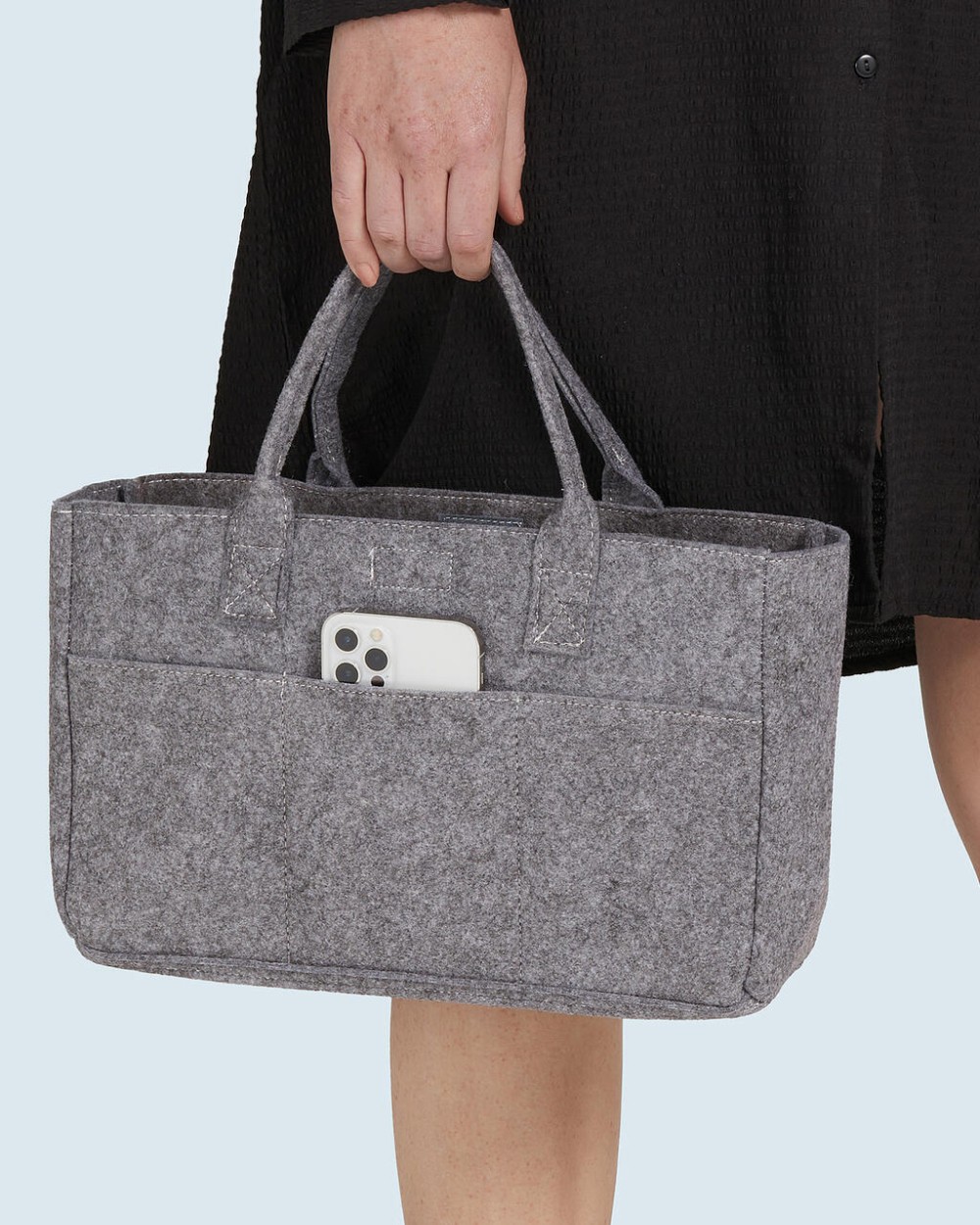 Tassen & Zakken BAGS BY JASSZ Pocket Felt Shopper voor bedrukking &amp; borduring