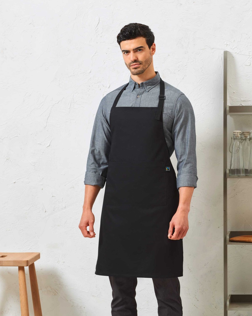 Schorten PREMIER Fairtrade schort met zak voor bedrukking &amp; borduring