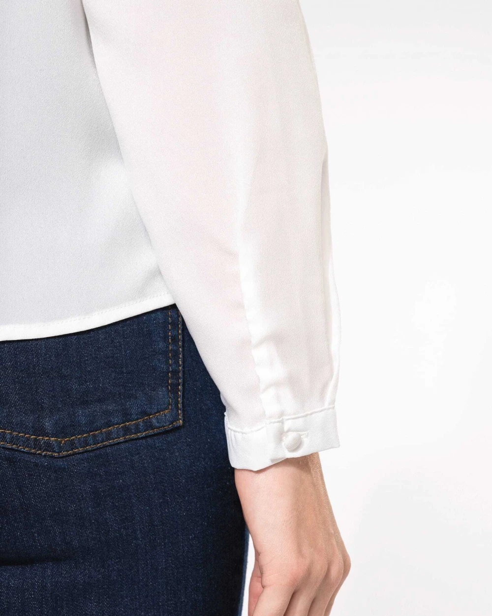KARIBAN Langarm-Kreppbluse für Damen T-Shirts personalisierbar