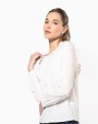 T-shirts KARIBAN Damesblouse in crêpe met lange mouwen voor bedrukking &amp; borduring
