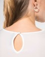 T-shirts KARIBAN Damesblouse in crêpe met lange mouwen voor bedrukking &amp; borduring