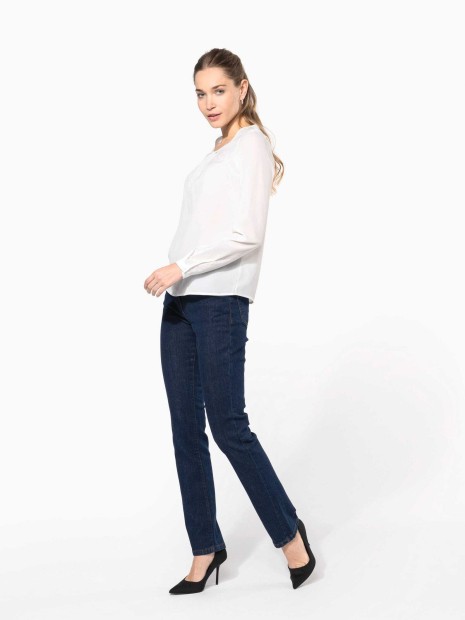 T-Shirts à personnaliser KARIBAN Blouse crêpe manches longues femme 