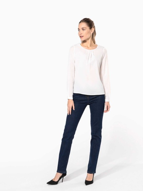 T-Shirts à personnaliser KARIBAN Blouse crêpe manches longues femme 