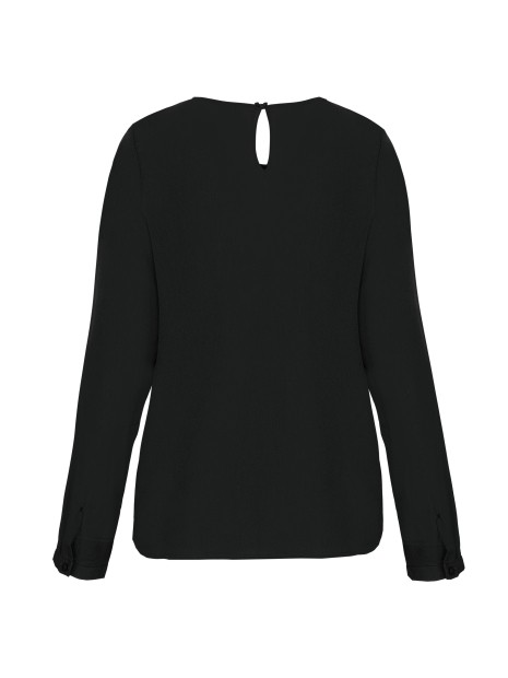 KARIBAN Blouse crêpe manches longues femme /api/colors/b9fdad4a-5e94-45cb-8c03-c08b349b28c3 personnalisable