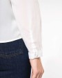 T-shirts KARIBAN Damesblouse in crêpe met lange mouwen voor bedrukking &amp; borduring
