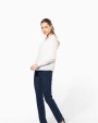T-shirts KARIBAN Damesblouse in crêpe met lange mouwen voor bedrukking &amp; borduring