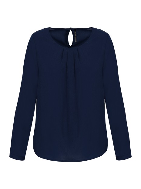 KARIBAN Blouse crêpe manches longues femme /api/colors/464a112b-69e0-4dba-bf73-f394887a015c personnalisable