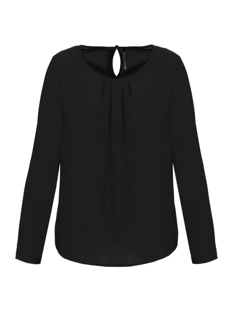 KARIBAN Blouse crêpe manches longues femme /api/colors/b9fdad4a-5e94-45cb-8c03-c08b349b28c3 personnalisable