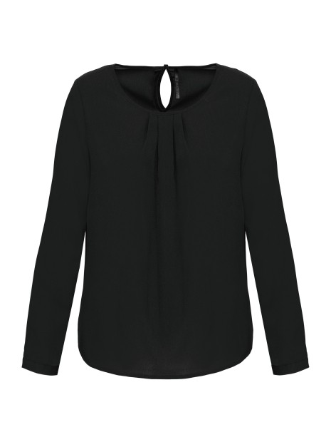 KARIBAN Blouse crêpe manches longues femme /api/colors/b9fdad4a-5e94-45cb-8c03-c08b349b28c3 personnalisable
