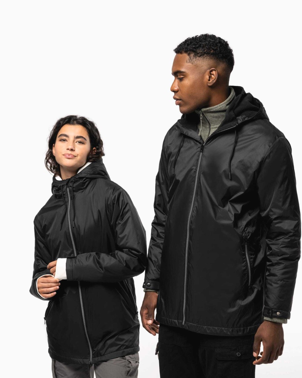 Vestes personnalisable KARIBAN Veste à capuche avec doublure en micropolaire unisexe