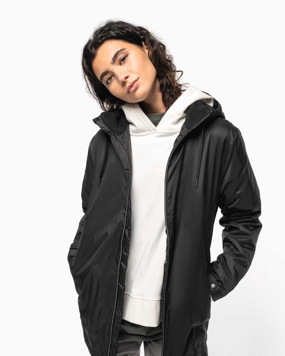Vestes personnalisable KARIBAN Veste à capuche avec doublure en micropolaire unisexe