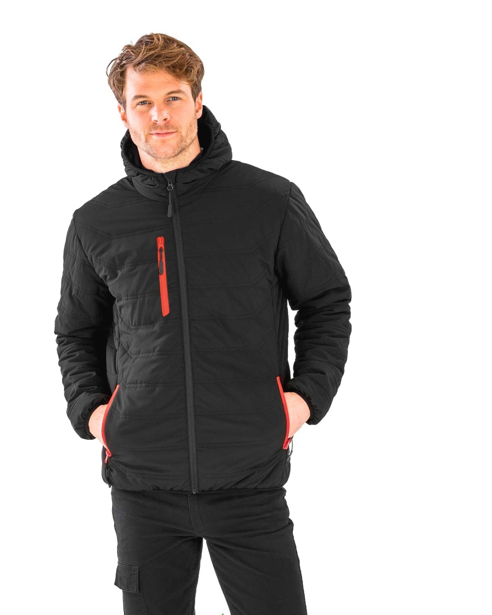 Jassen RESULT Gewatteerd gerecycled jack black compass voor bedrukking &amp; borduring