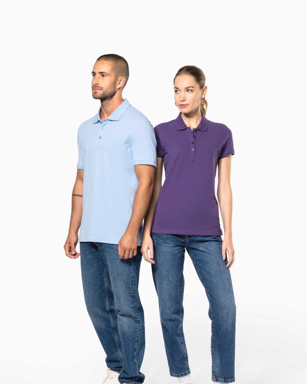 KARIBAN Herren Kurzarm Poloshirt aus Baumwollpiqué Poloshirts personalisierbar