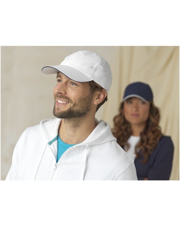 Casquettes personnalisable ELEVATE Casquette sandwich 6 panneaux Morion GRS recyclée ajustable