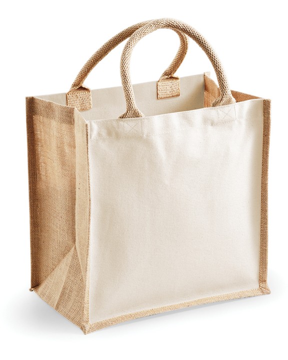 Tote bags WESTFORDMILL Printers' midi jute tote voor bedrukking &amp; borduring