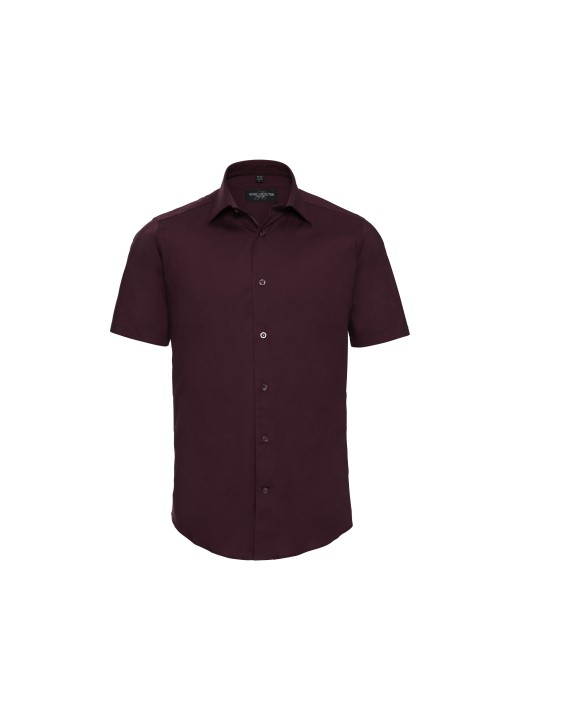 RUSSELL Men's Short Sleeve Easy Care Fitted Shirt Hemden personalisierbar