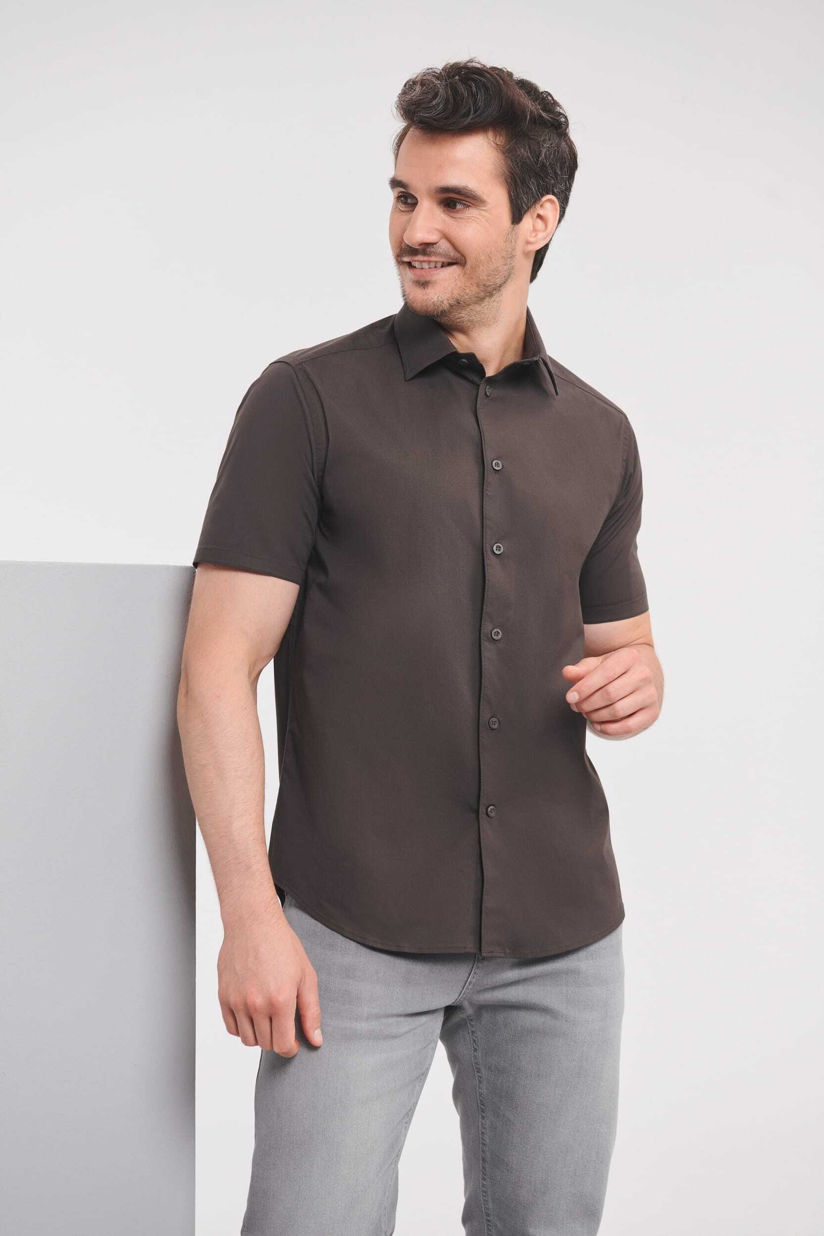 Chemises personnalisable RUSSELL Chemise fittée homme manches courtes