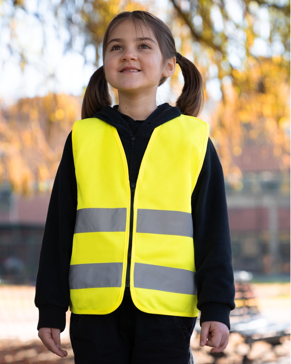 Fluo vestjes KORNTEX SAFETY VEST FOR KIDS WITH ZIPPER voor bedrukking &amp; borduring