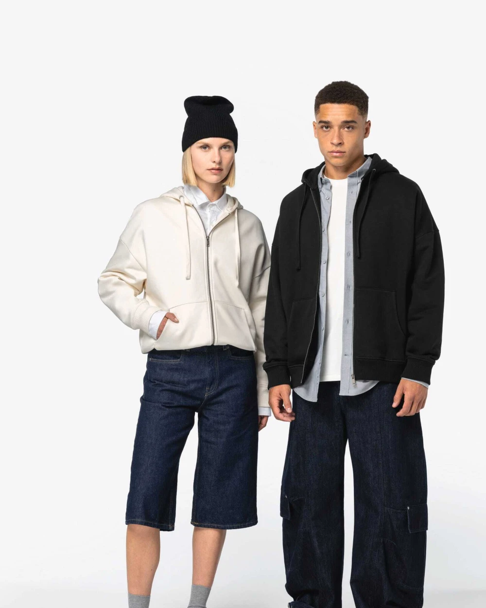 Sweat-shirts personnalisable NATIVE SPIRIT Sweat-shirt écoresponsable zippé à capuche oversize unisexe