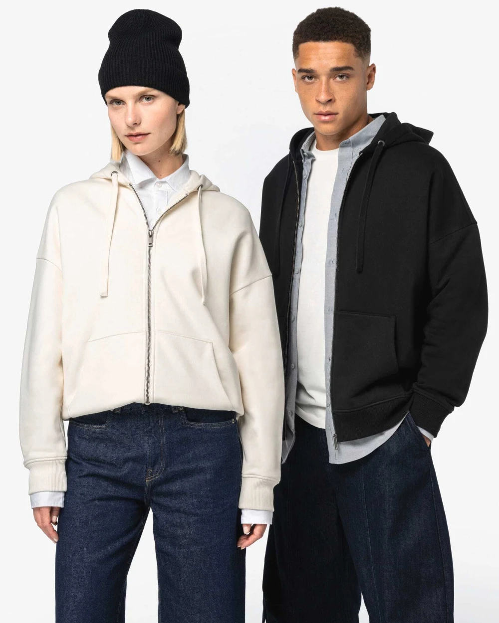 Sweaters & hoodies NATIVE SPIRIT Duurzaam uniseks oversized sweatervest met capuchon voor bedrukking &amp; borduring