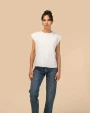 T-shirts SPASSO Dames-T-shirt van verantwoorde materialen zonder mouwen met schoudervullingen voor bedrukking &amp; borduring