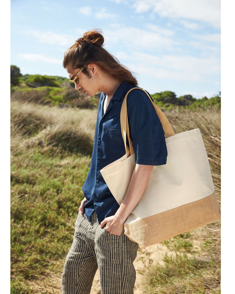 Tote bags WESTFORDMILL JUTE BASE CANVAS TOTE XL voor bedrukking &amp; borduring