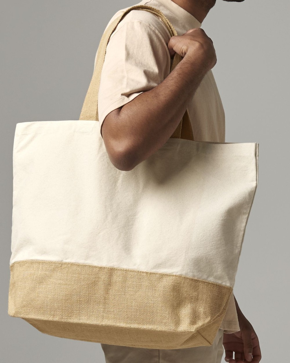 WESTFORDMILL JUTE BASE CANVAS TOTE XL Tote Bags personalisierbar