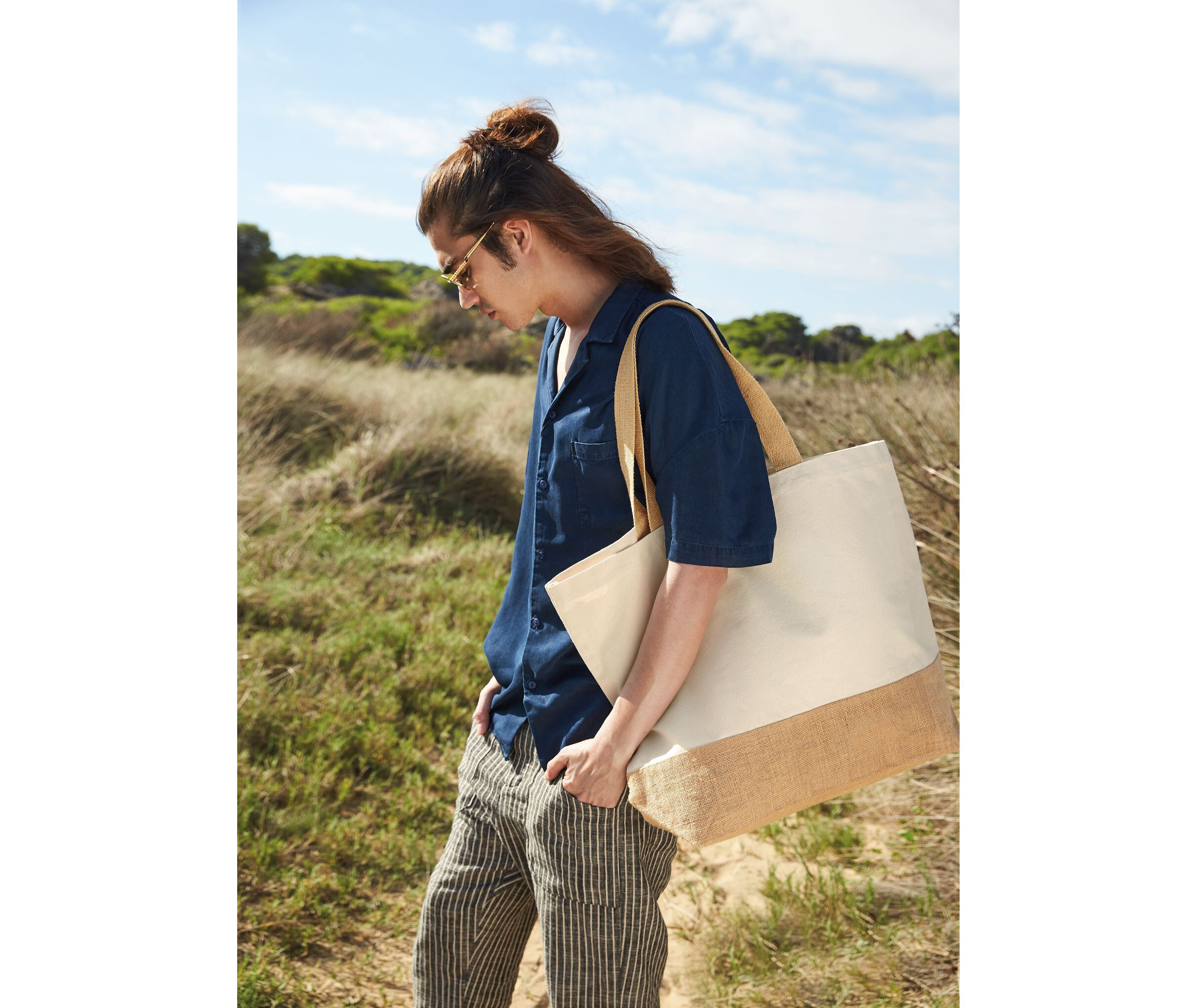 Tote bags personnalisable WESTFORDMILL JUTE BASE CANVAS TOTE XL