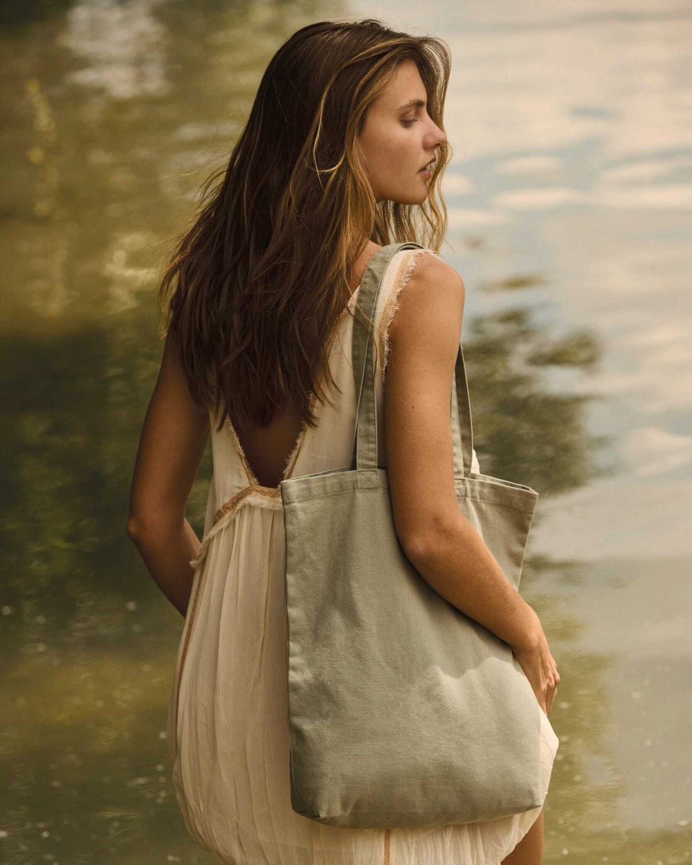 Tote bags personnalisable KIMOOD Sac shopping délavé en coton